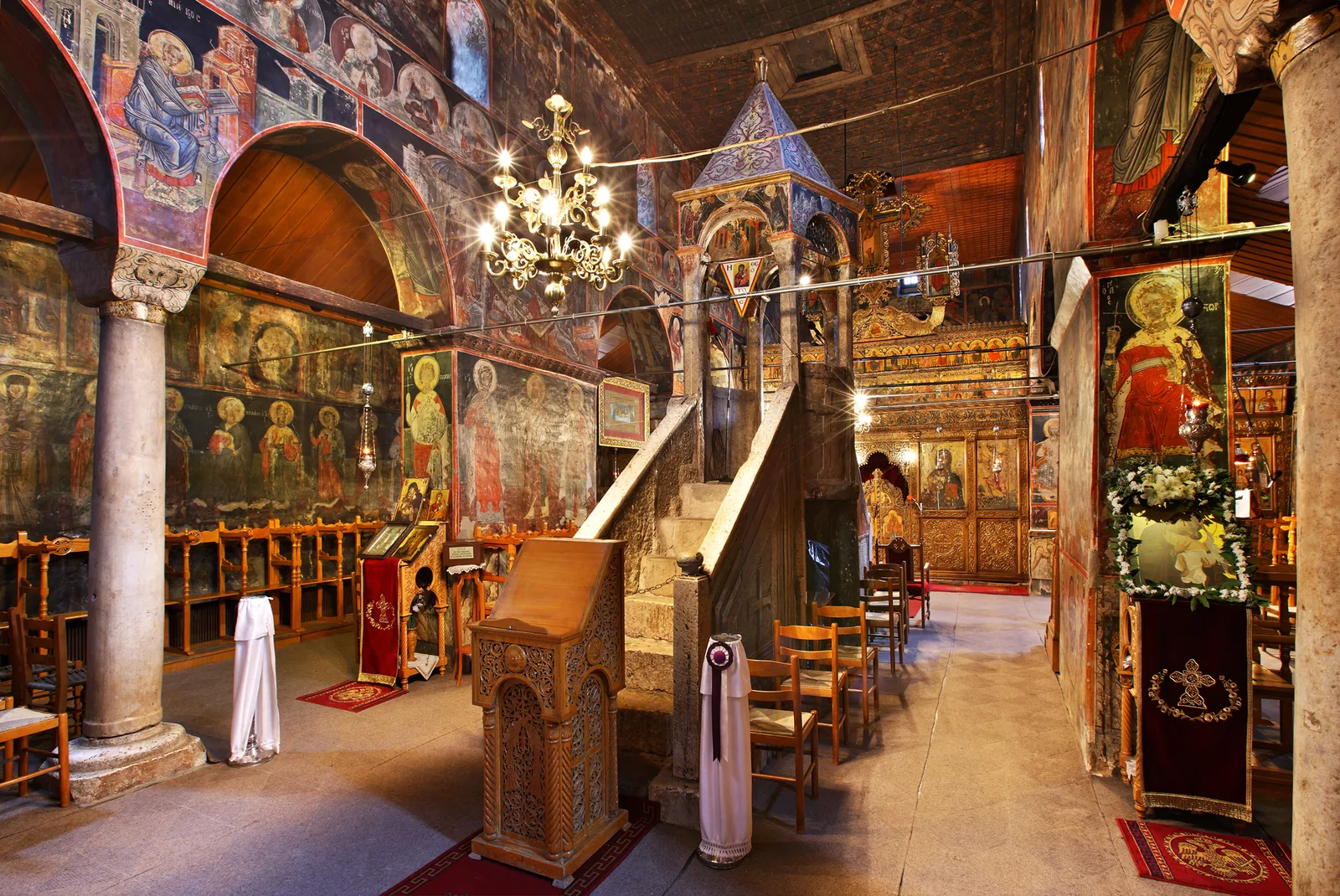 Interior de uno de los monasterios de Meteora